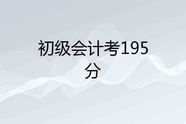 初级会计考195分