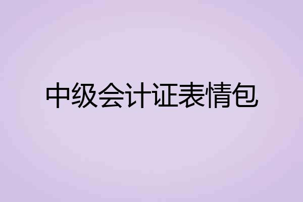 中级会计证表情包