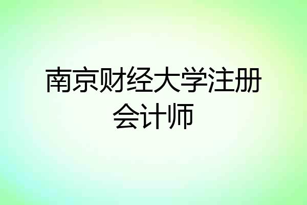 南京财经大学注册会计师