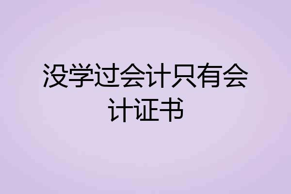 没学过会计只有会计证书