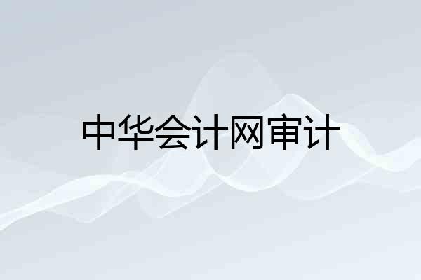 中华会计网审计