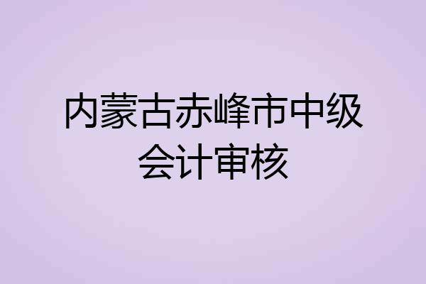内蒙古赤峰市中级会计审核