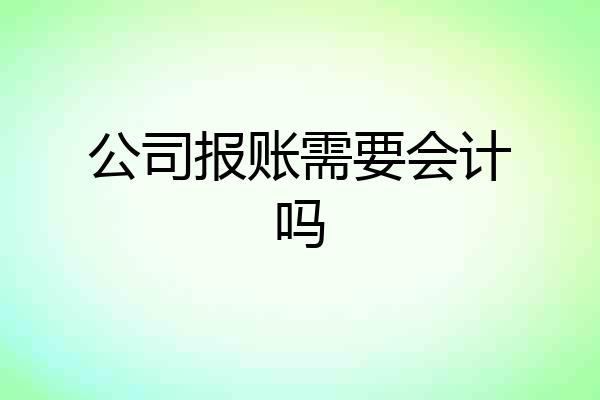 公司报账需要会计吗