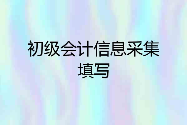 初级会计信息采集填写