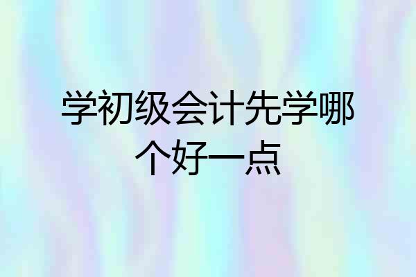 学初级会计先学哪个好一点