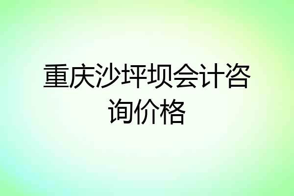 重庆沙坪坝会计咨询价格