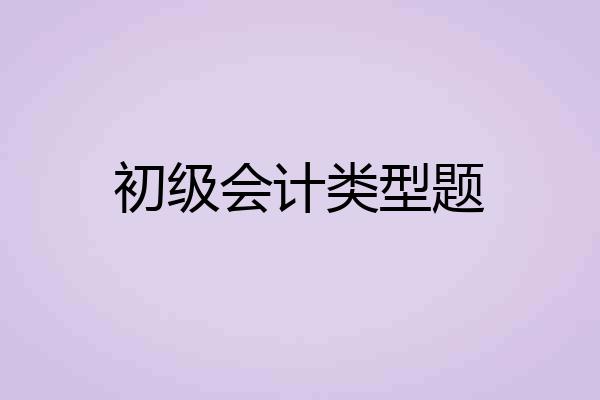 初级会计类型题