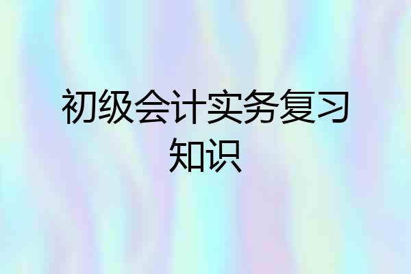 初级会计实务复习知识