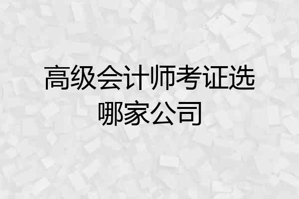高级会计师考证选哪家公司