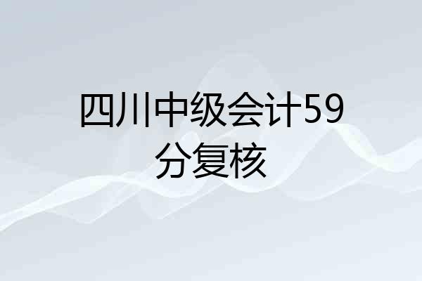 四川中级会计59分复核