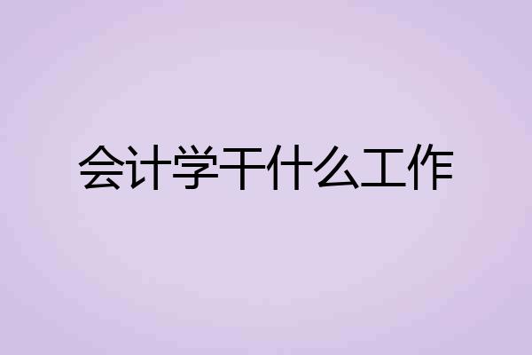 会计学干什么工作