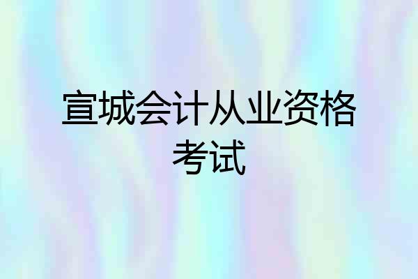 宣城会计从业资格考试