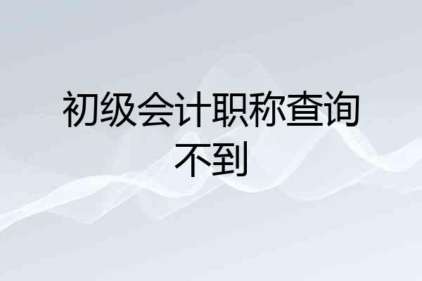 初级会计职称查询不到