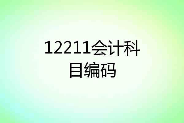 12211会计科目编码