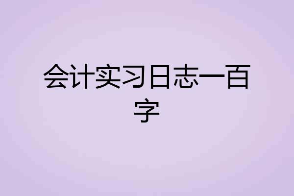 会计实习日志一百字