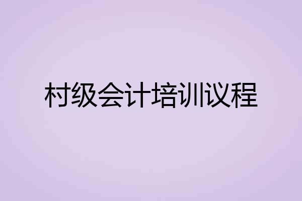 村级会计培训议程