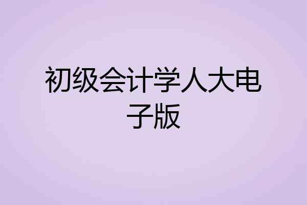 初级会计学人大电子版