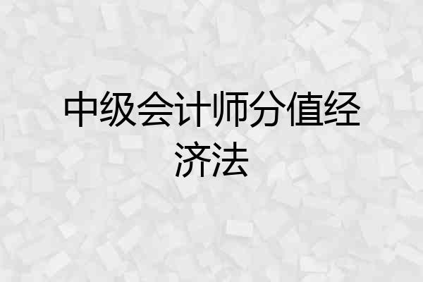 中级会计师分值经济法