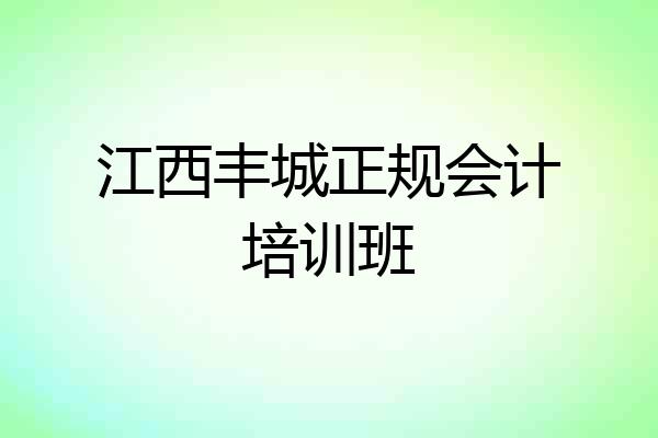 江西丰城正规会计培训班