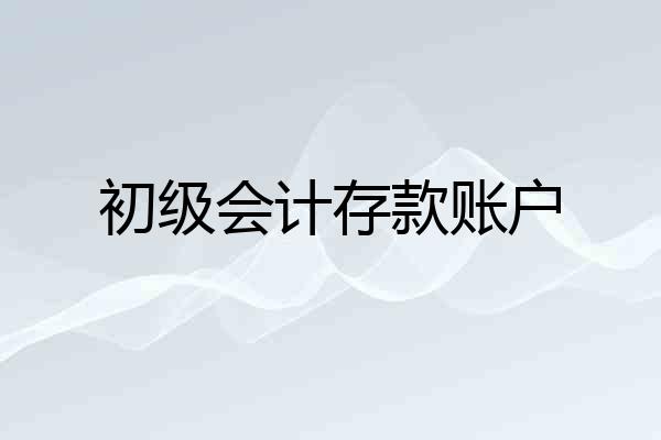 初级会计存款账户