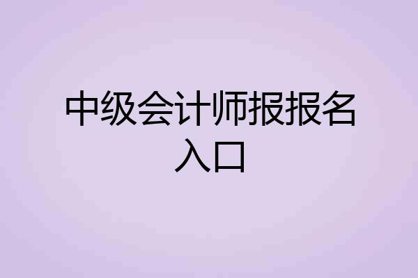 中级会计师报报名入口
