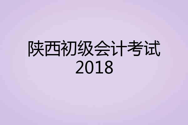 陕西初级会计考试2018