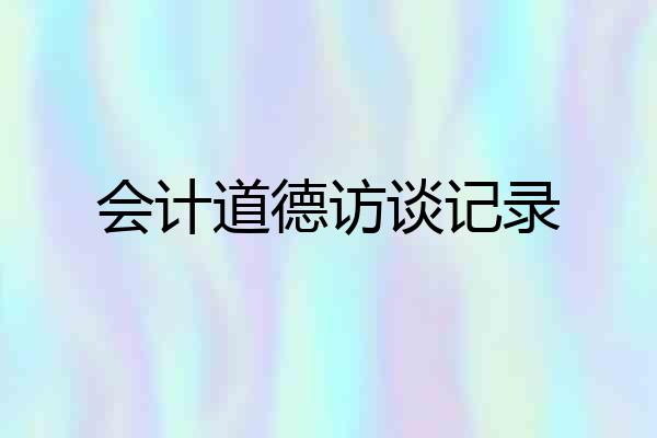 会计道德访谈记录