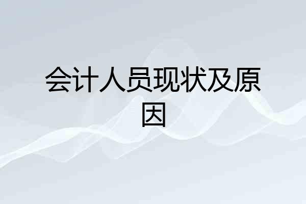 会计人员现状及原因