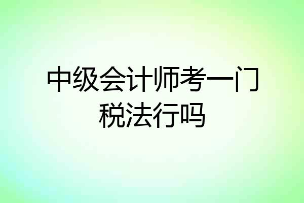 中级会计师考一门税法行吗