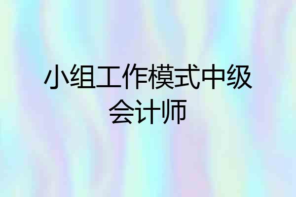 小组工作模式中级会计师