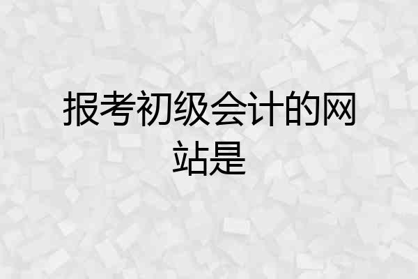 报考初级会计的网站是