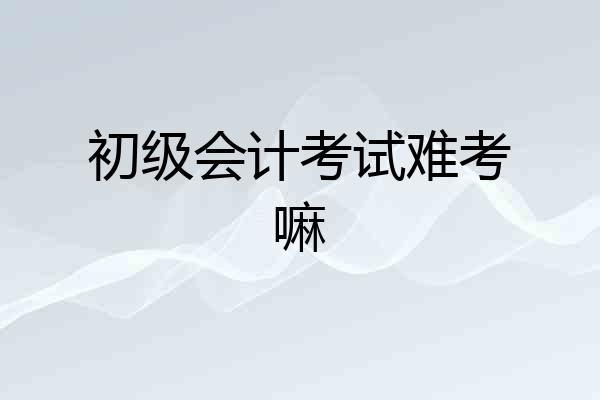 初级会计考试难考嘛