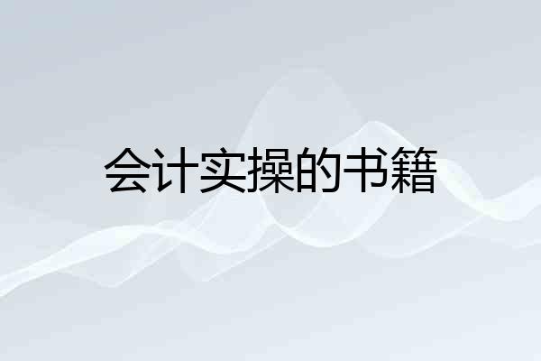 会计实操的书籍