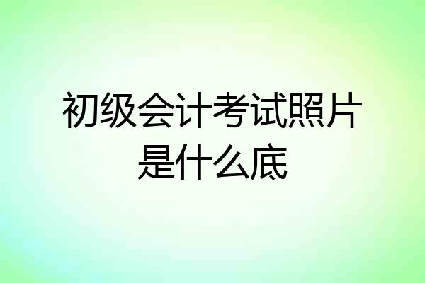 初级会计考试照片是什么底