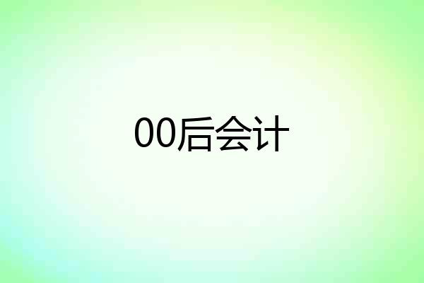 00后会计