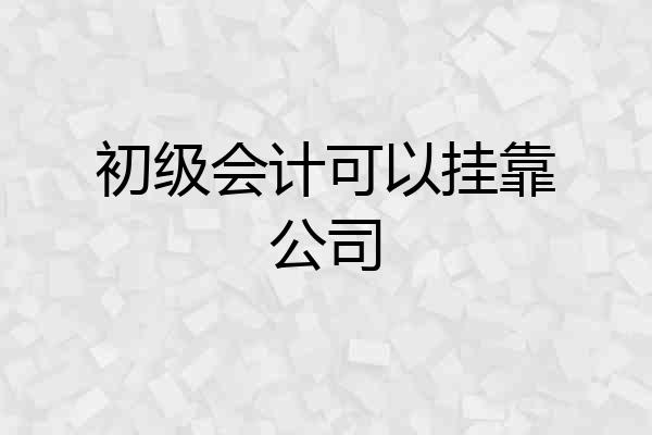 初级会计可以挂靠公司