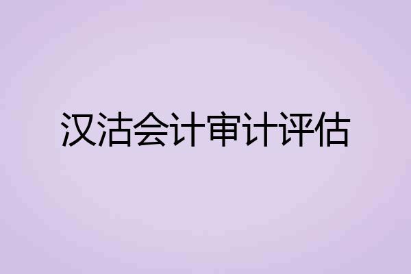 汉沽会计审计评估
