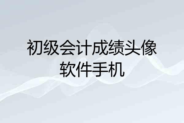 初级会计成绩头像软件手机