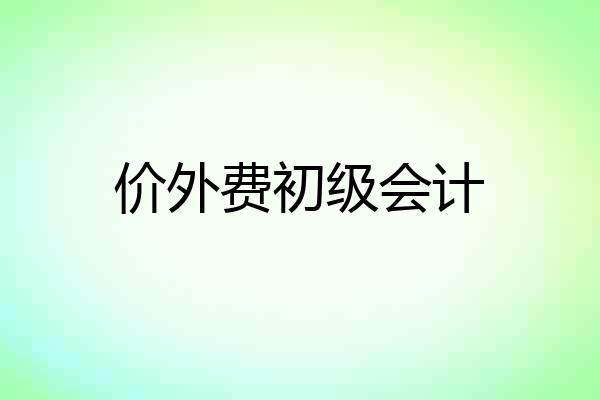 价外费初级会计