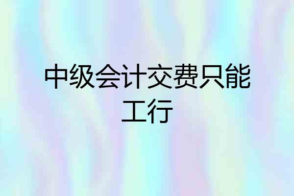 中级会计交费只能工行