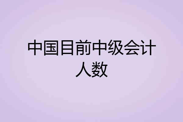 中国目前中级会计人数