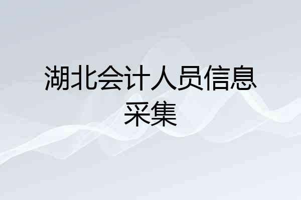 湖北会计人员信息采集