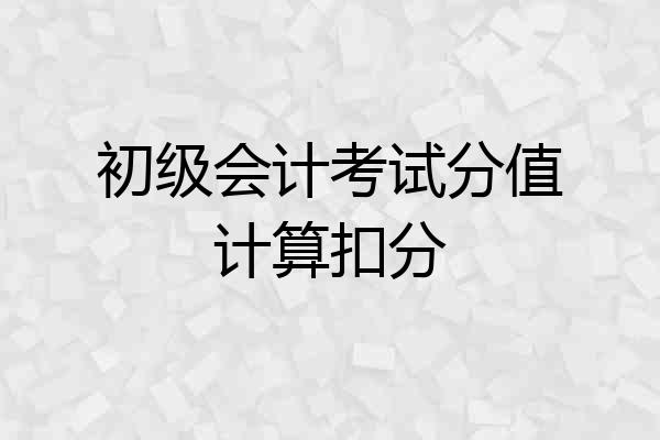 初级会计考试分值计算扣分