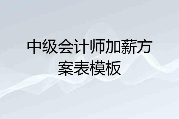 中级会计师加薪方案表模板