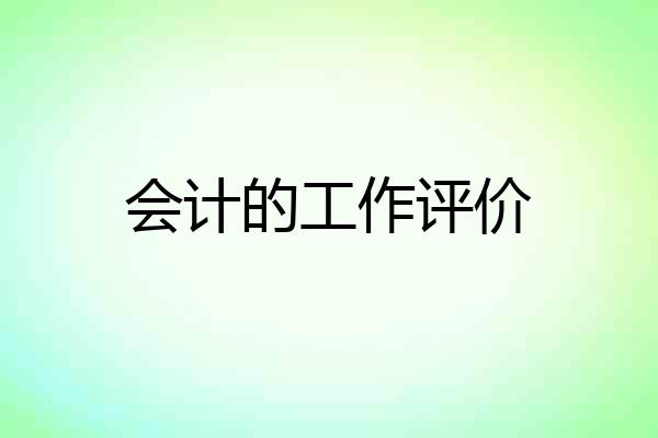 会计的工作评价