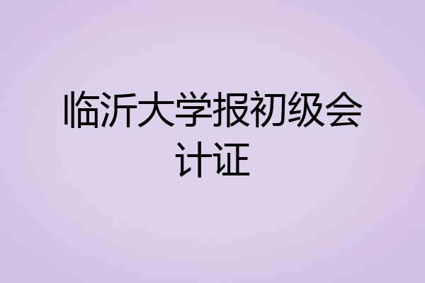 临沂大学报初级会计证
