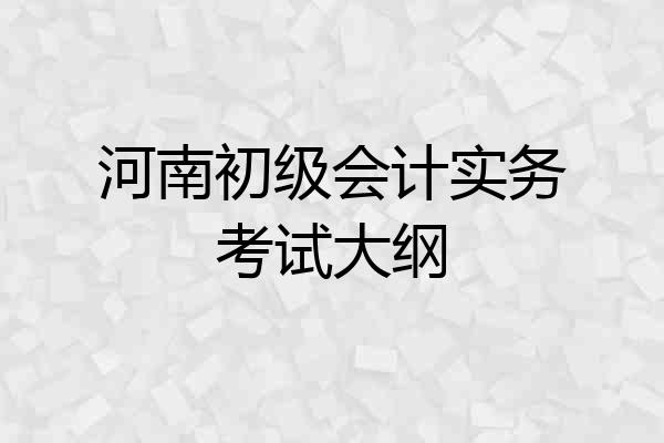 河南初级会计实务考试大纲