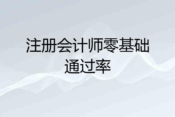注册会计师零基础通过率