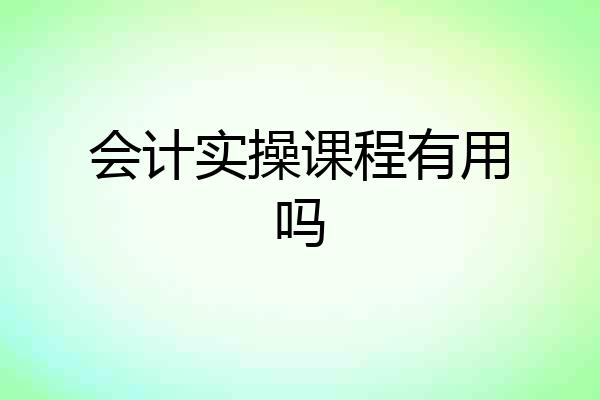 会计实操课程有用吗