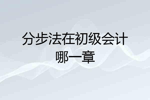 分步法在初级会计哪一章
